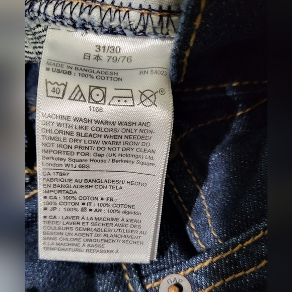 GAP Mens Old School Straights AKA Straight Fit Jeans Size 31x30 (act. inseam 29) - Picture 5 of 7